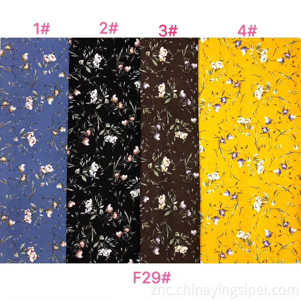 专业定制斜纹印刷花卉面料100％人造丝